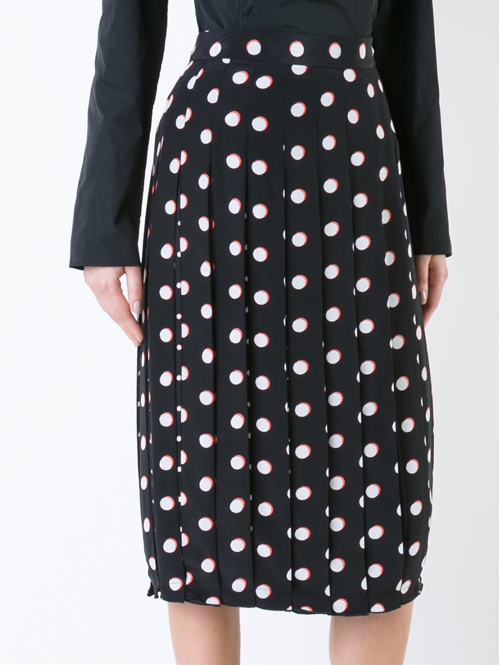 dot print pleated skirt 