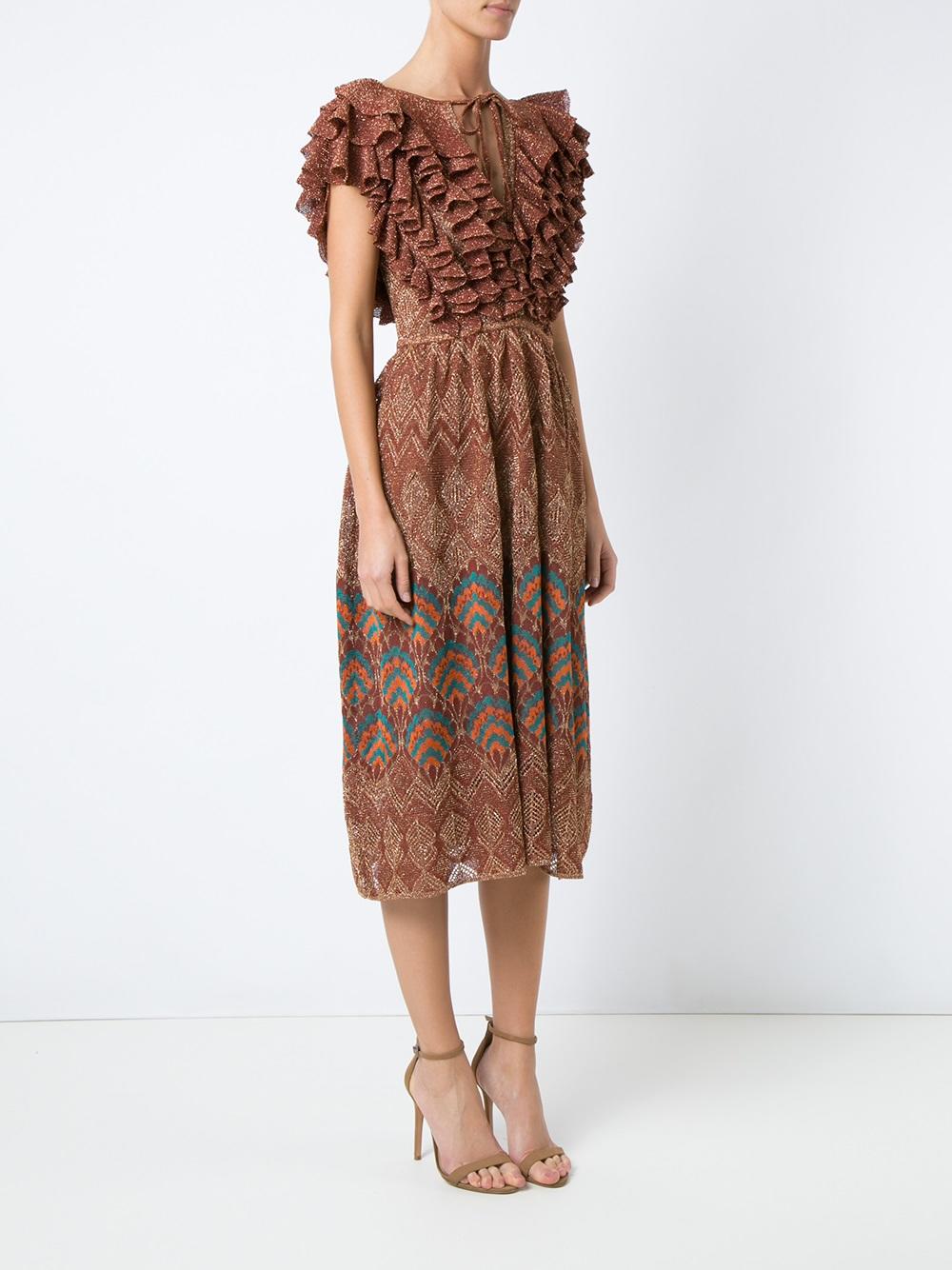 ruffled knit dress