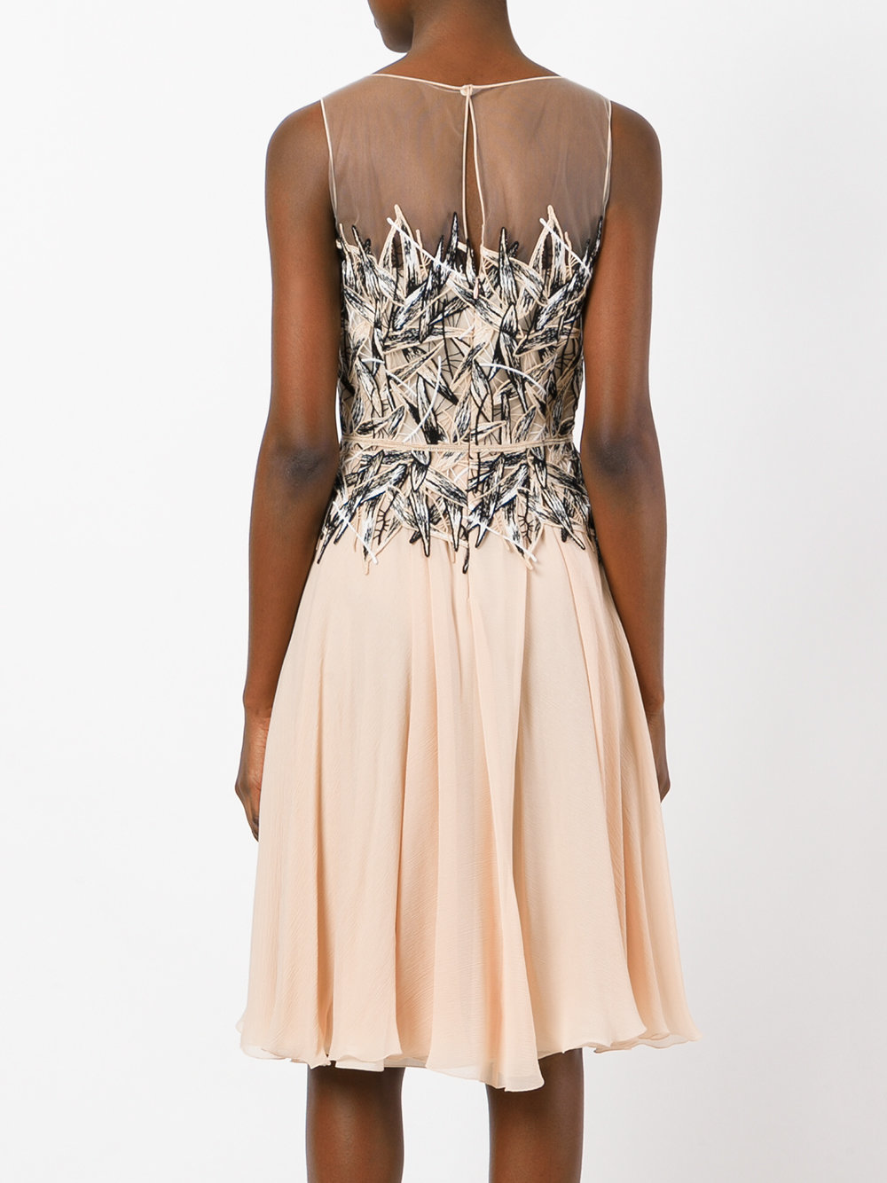 macrame lace panel dress