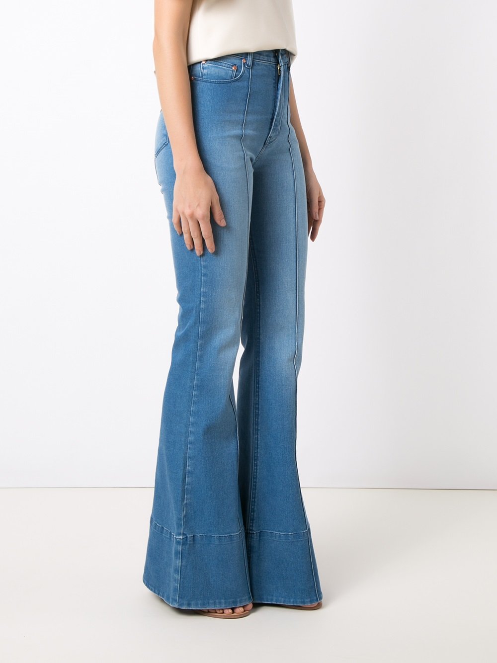 high waist flared jeans