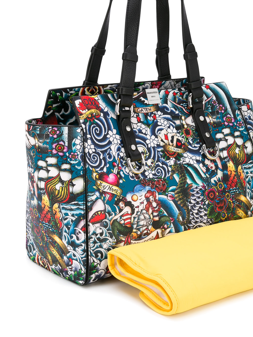 tattoo sea print changing bag