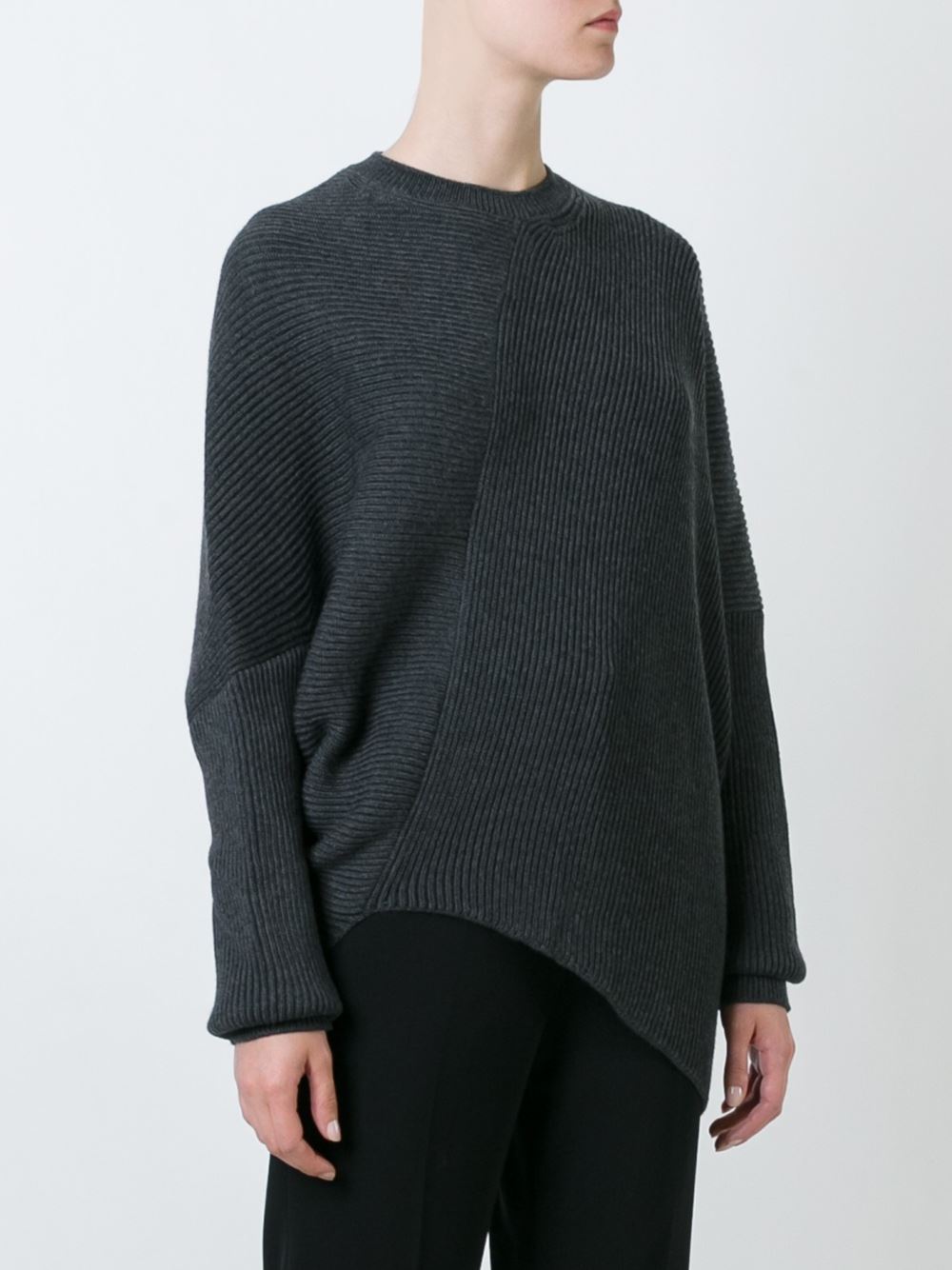 draped crew neck jumper