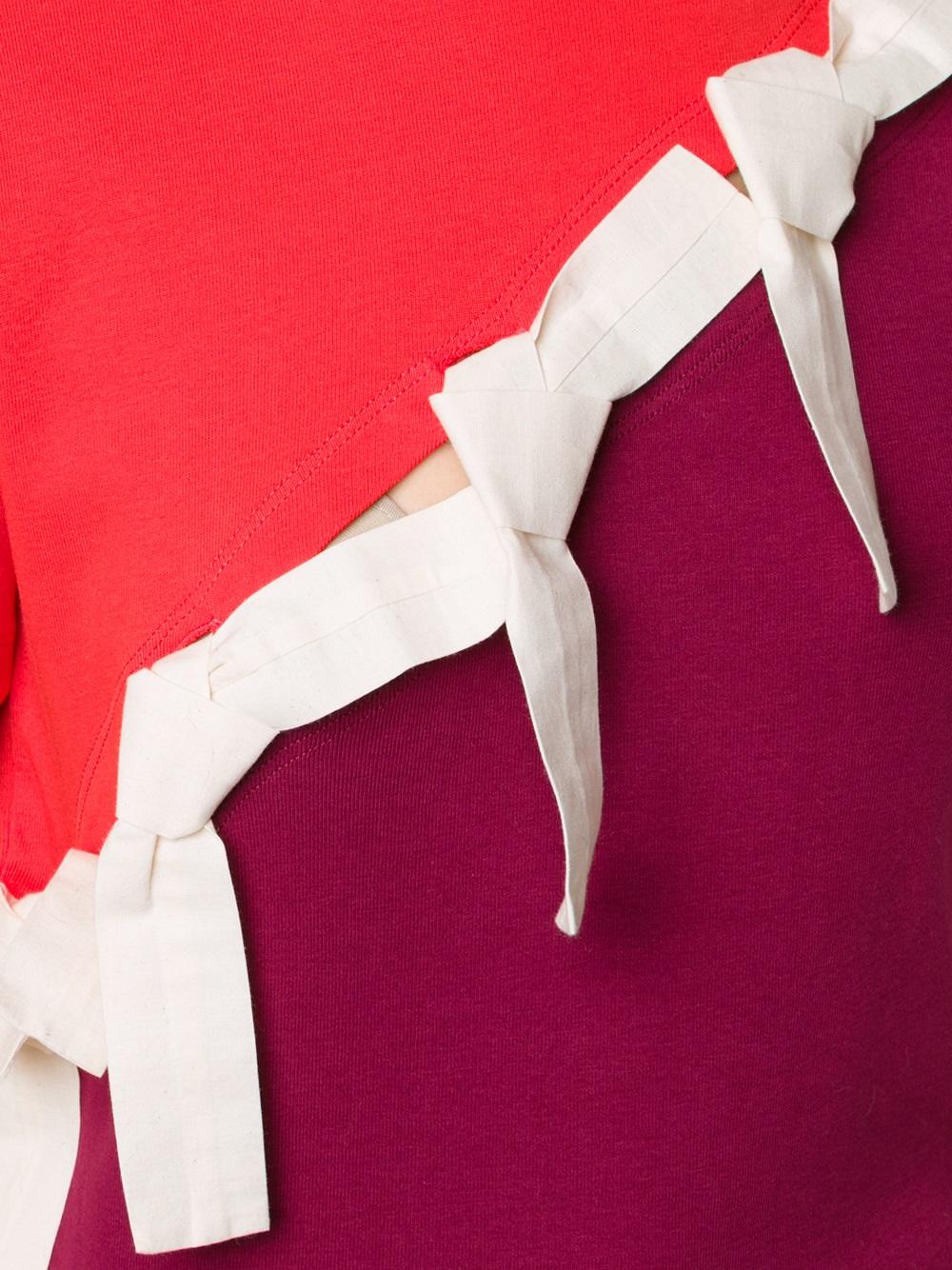 bow detail contrast T-shirt