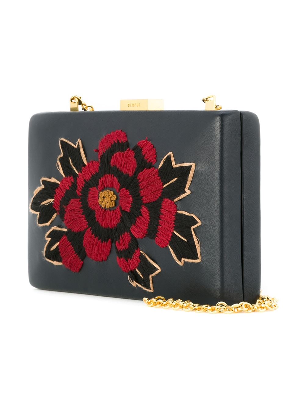 embroidered clutch bag