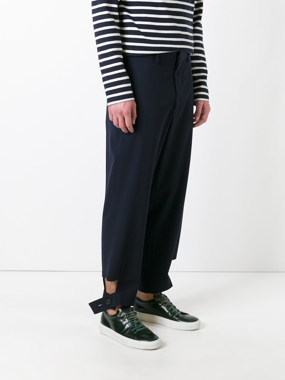 buttoned tab trousers