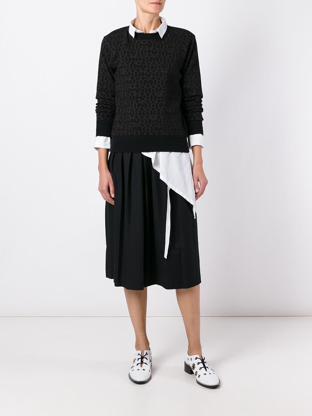 pleated midi skirt