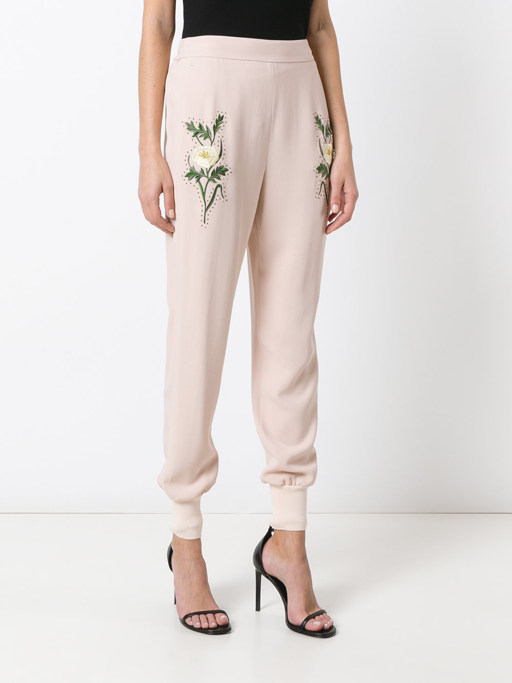 floral cuffed trousers