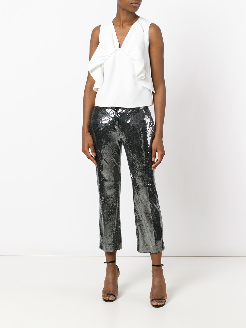 sequinned cropped trousers