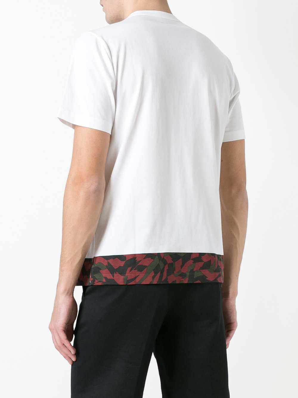 printed trim T-shirt