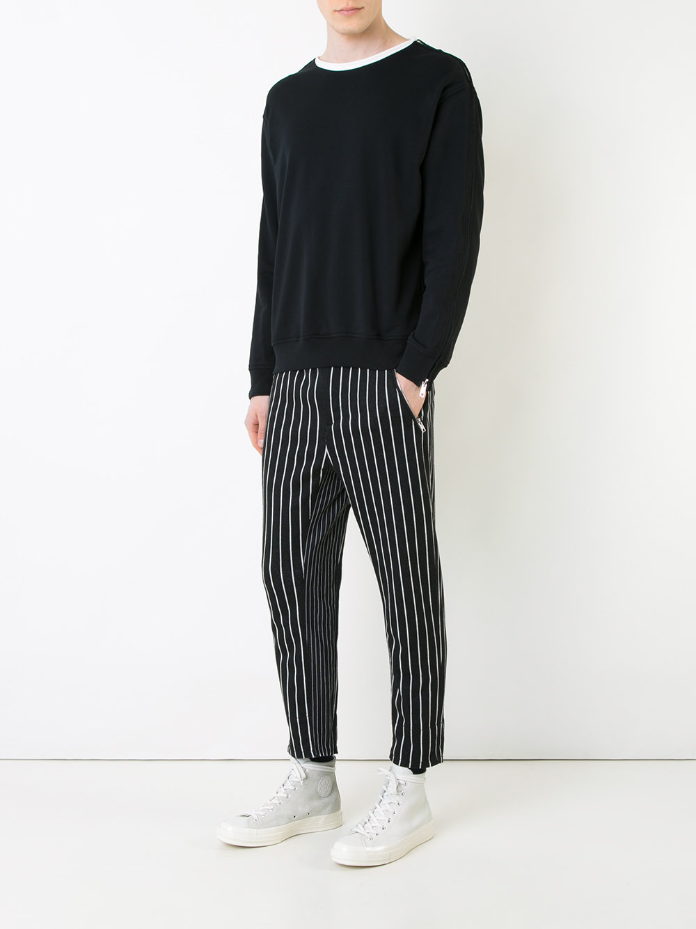 striped track pants