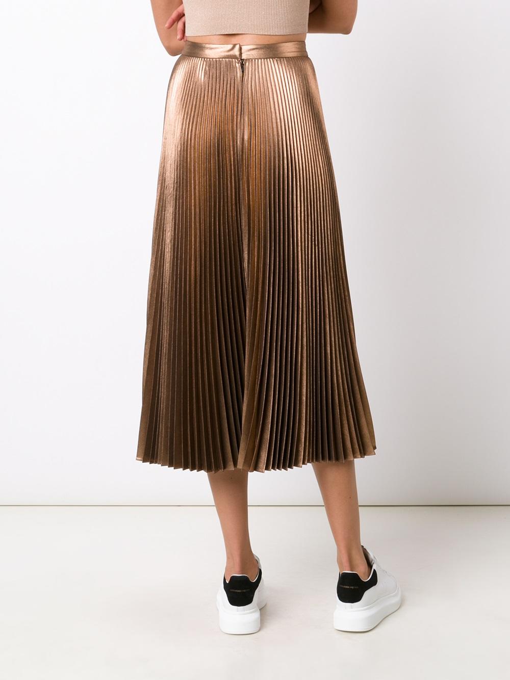 metallic pleated skirt