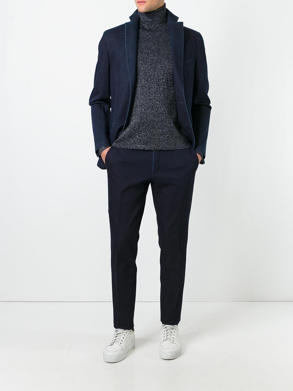 denim suit