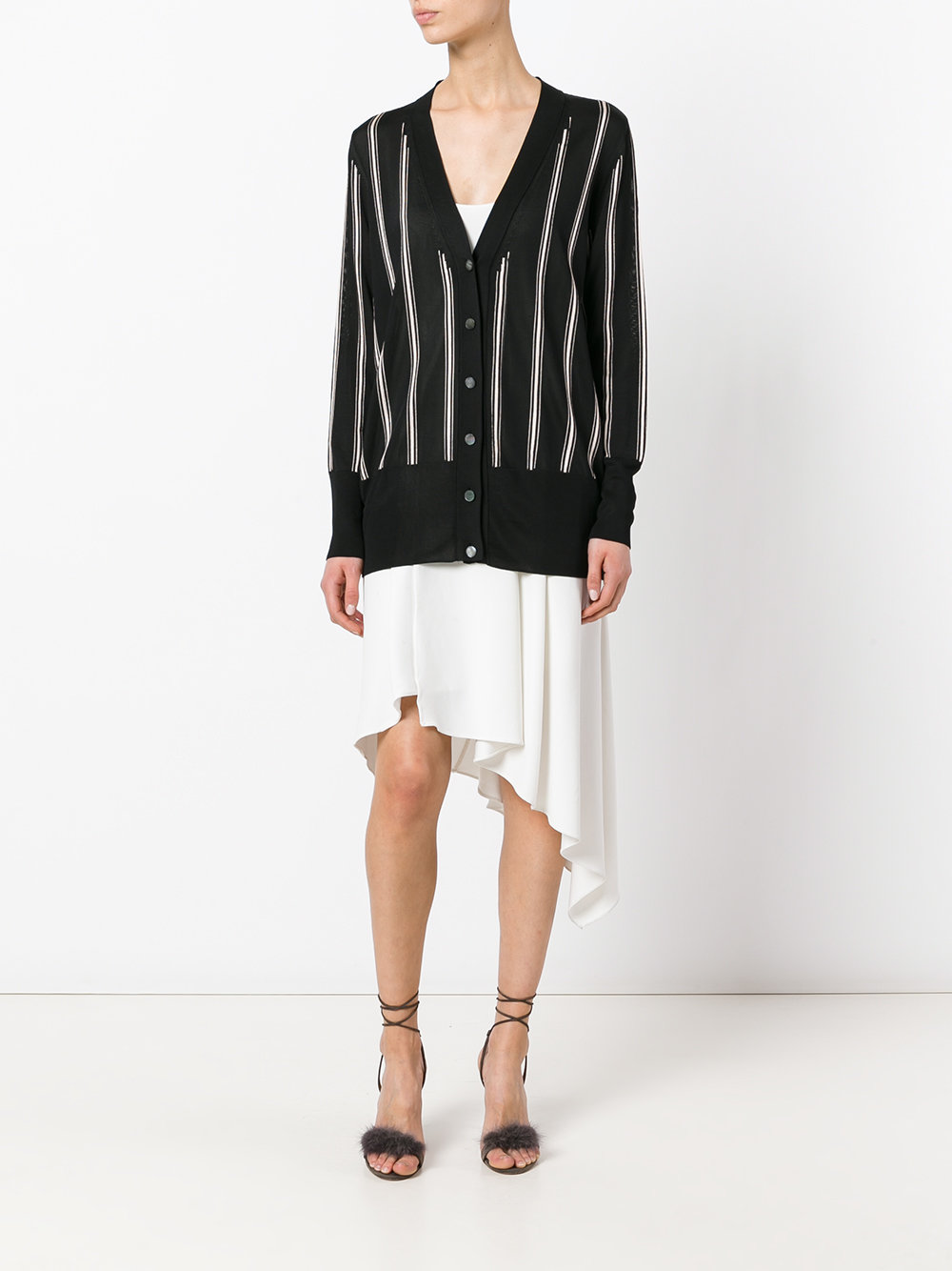 striped knitted cardigan