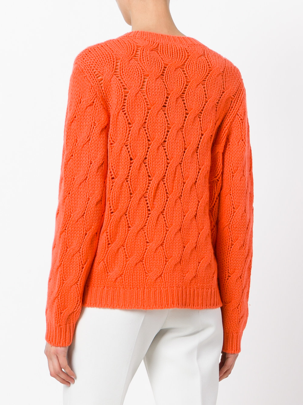 cable knit V-neck jumper