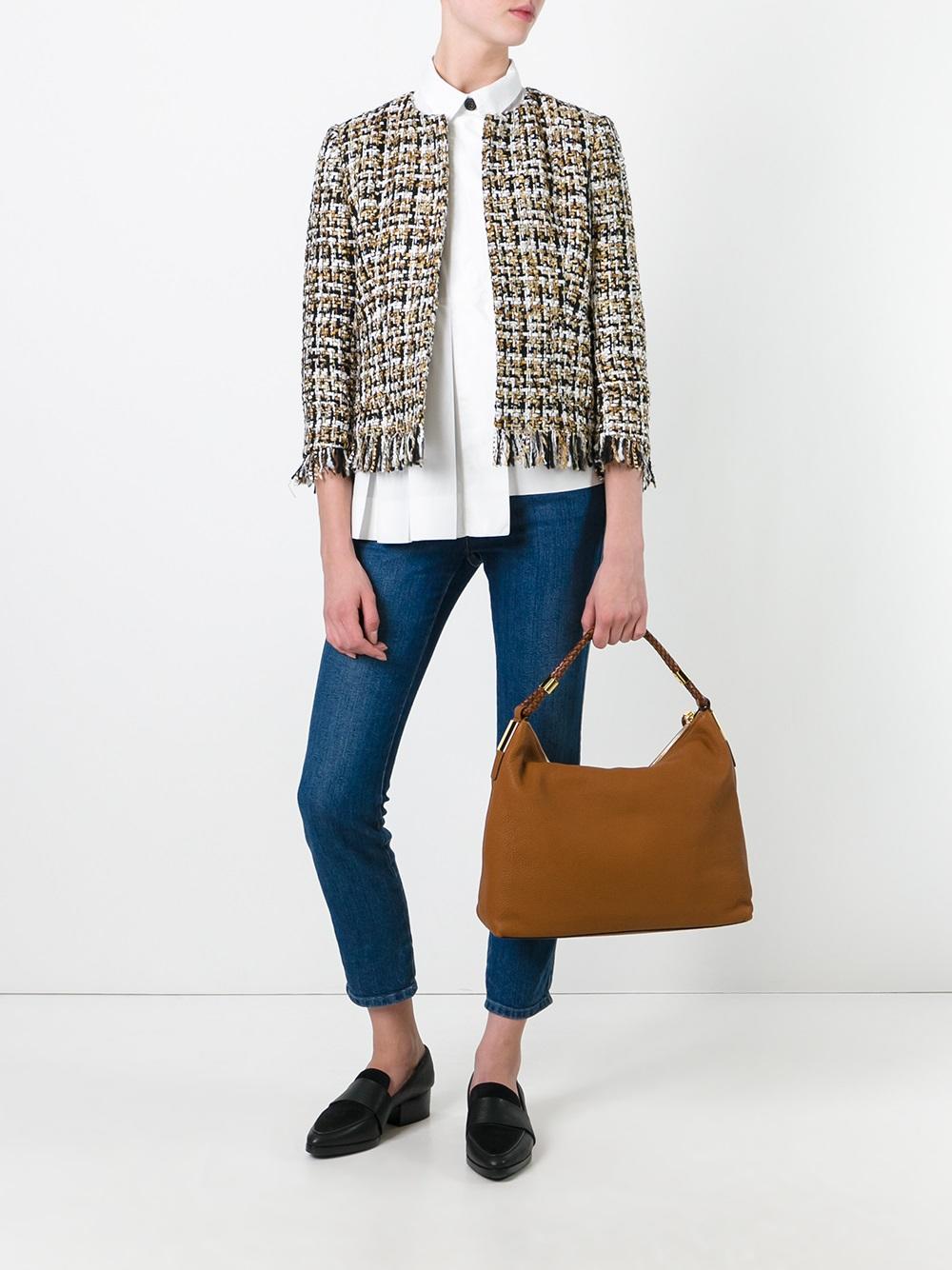 buttoned tweed jacket 