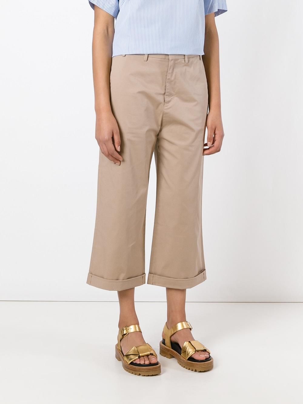 flared cropped trousers