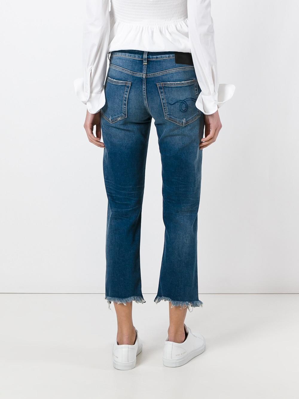 raw hem cropped jeans
