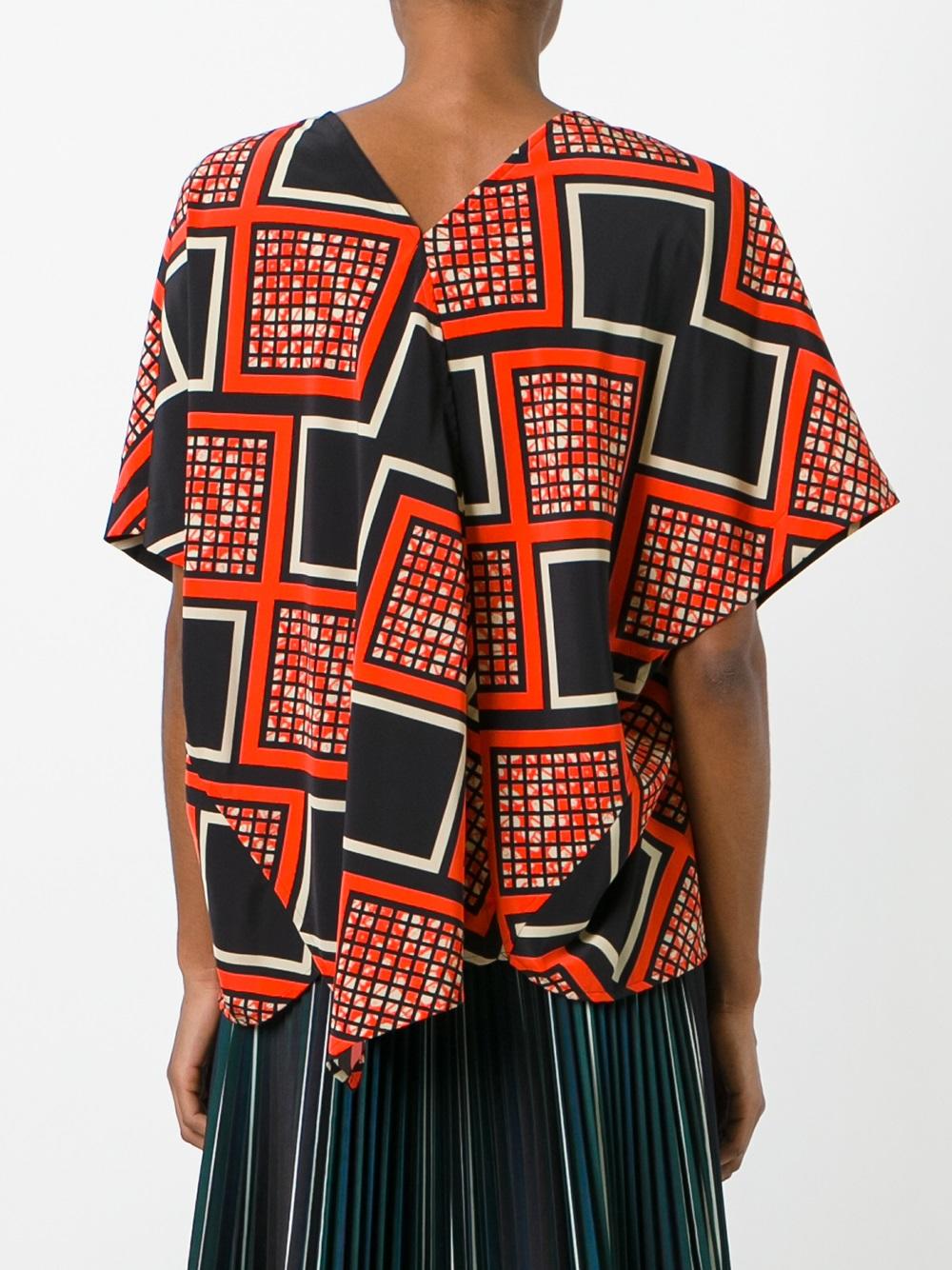 square printed blouse 