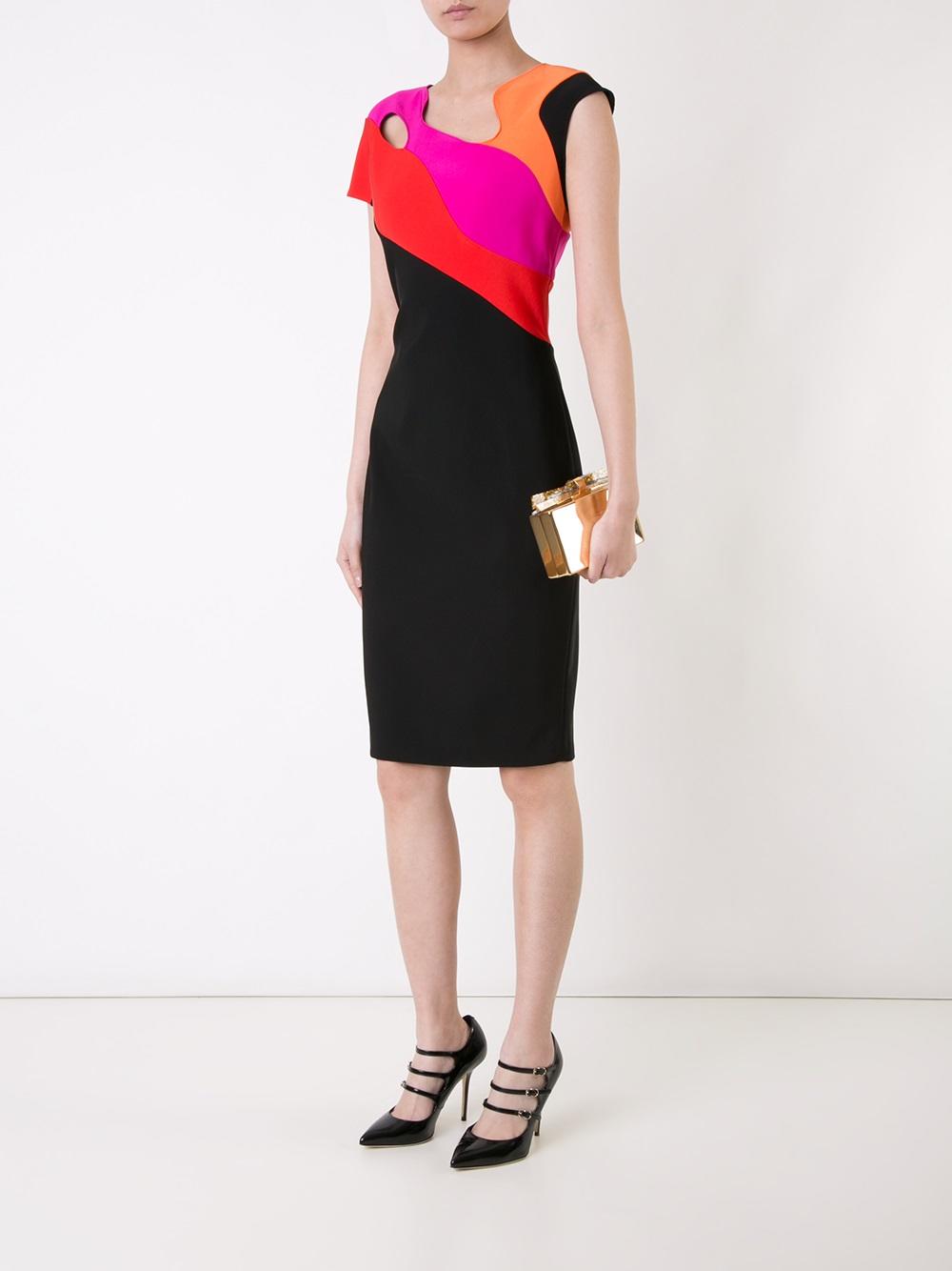 colour block fitted dress