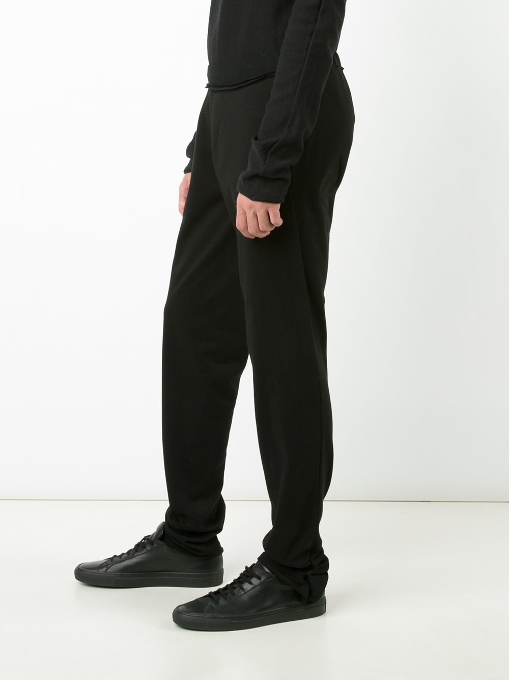 raw edge track pants