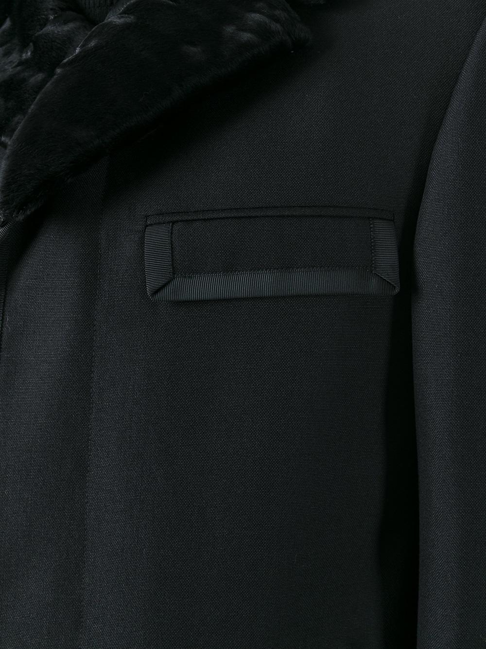 collar detail single breasted coat