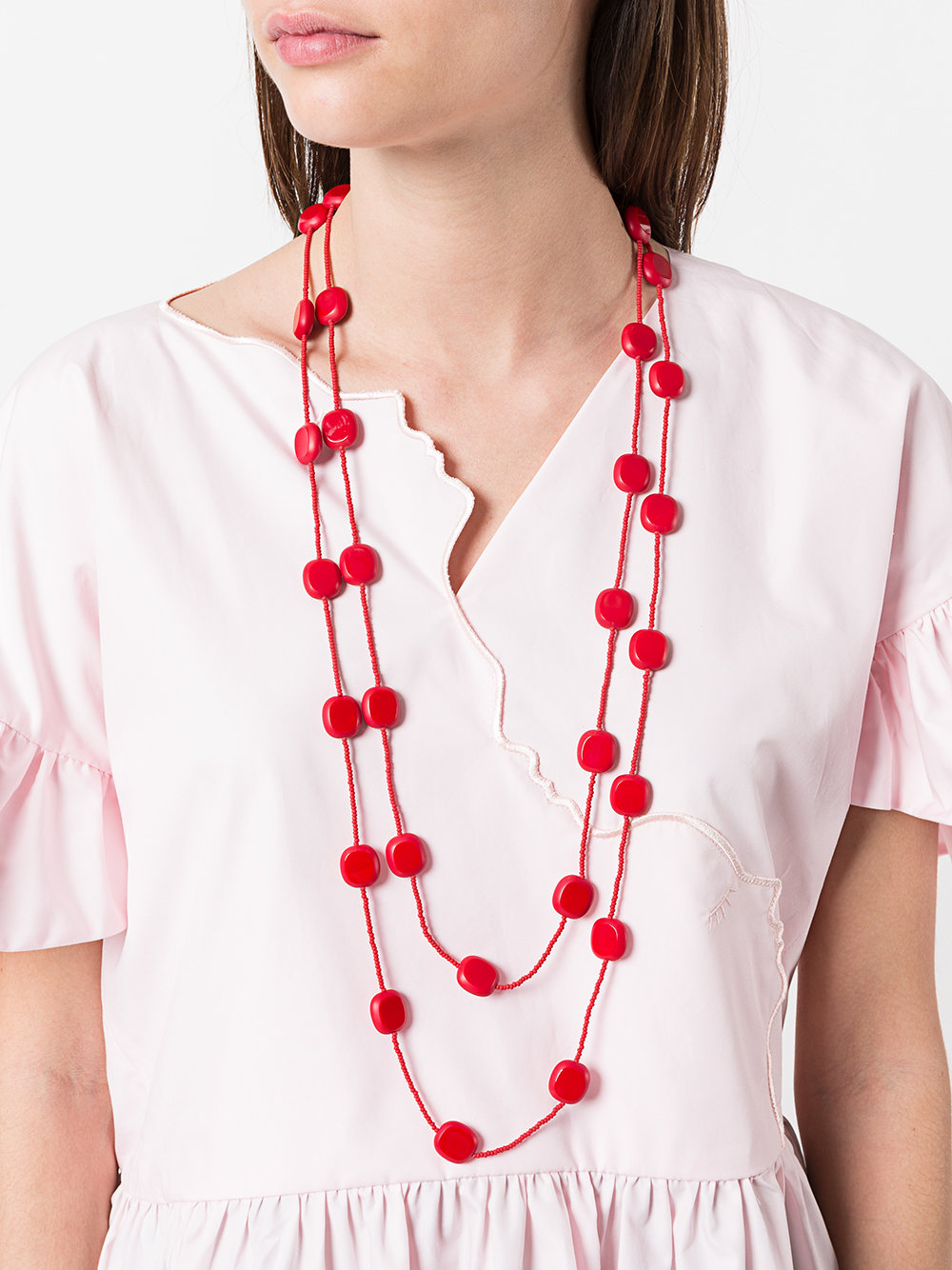 layered long necklace