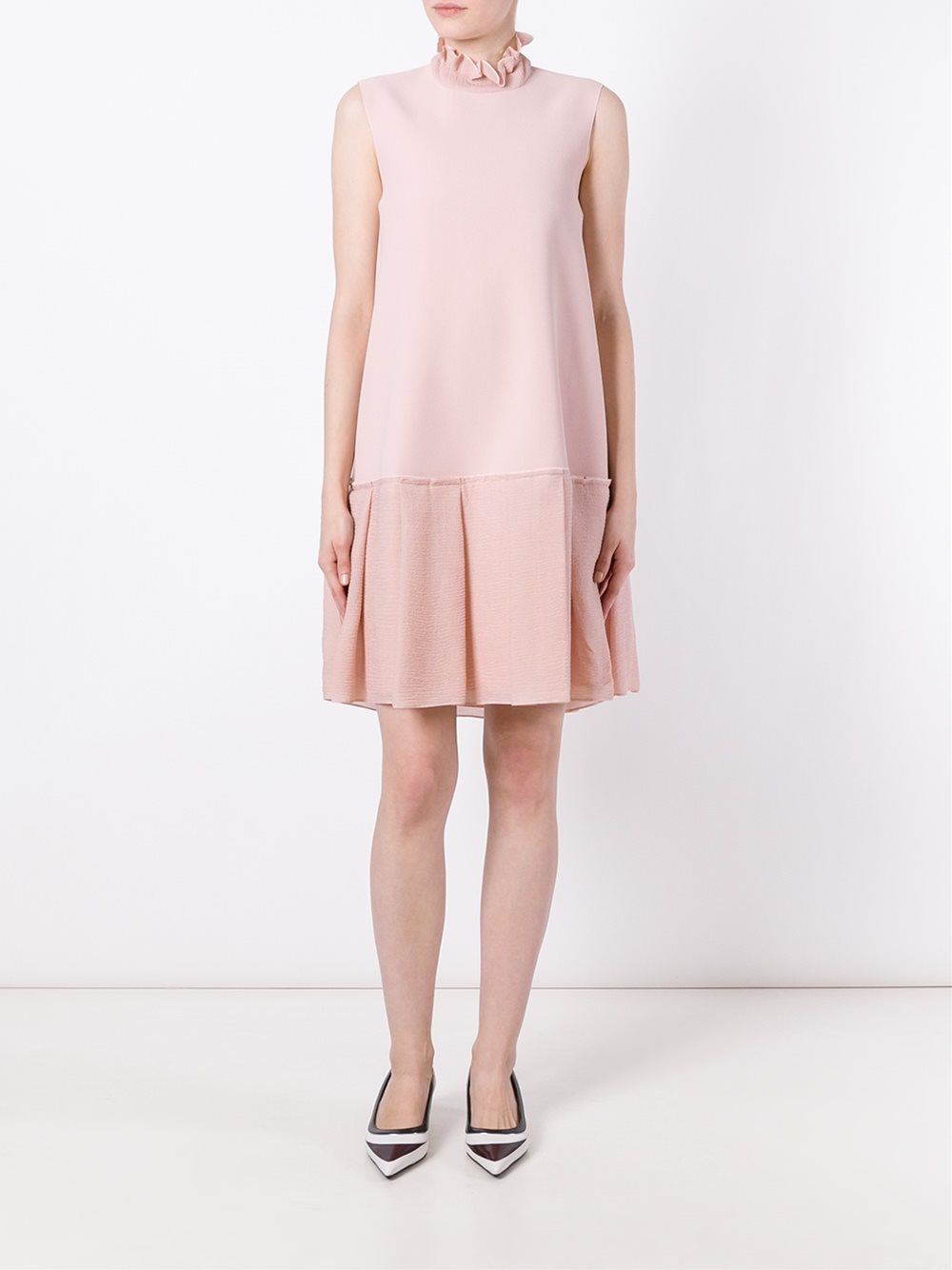pleated mini dress