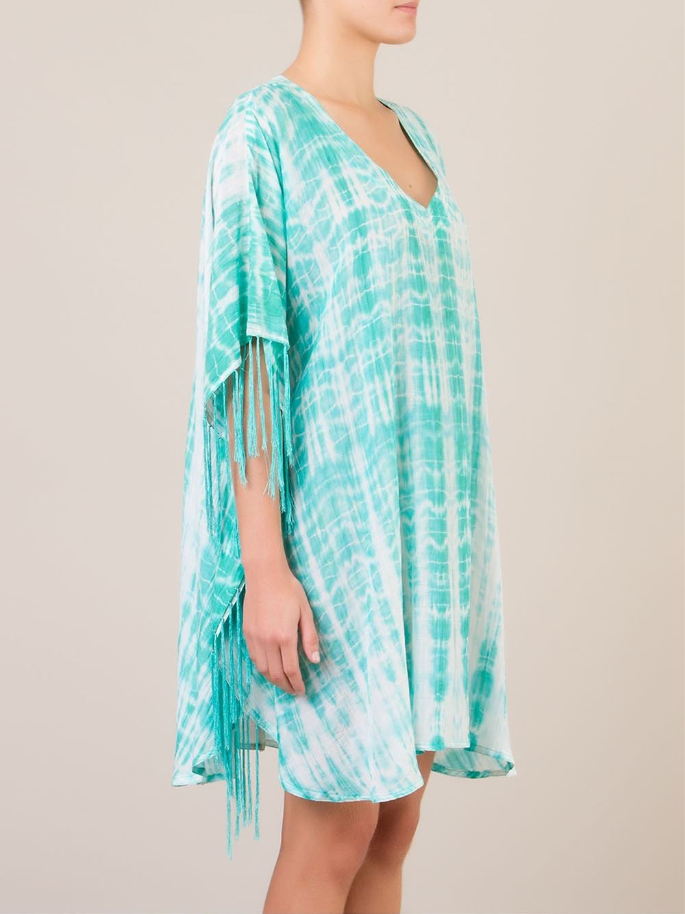 v-neck printed kaftan