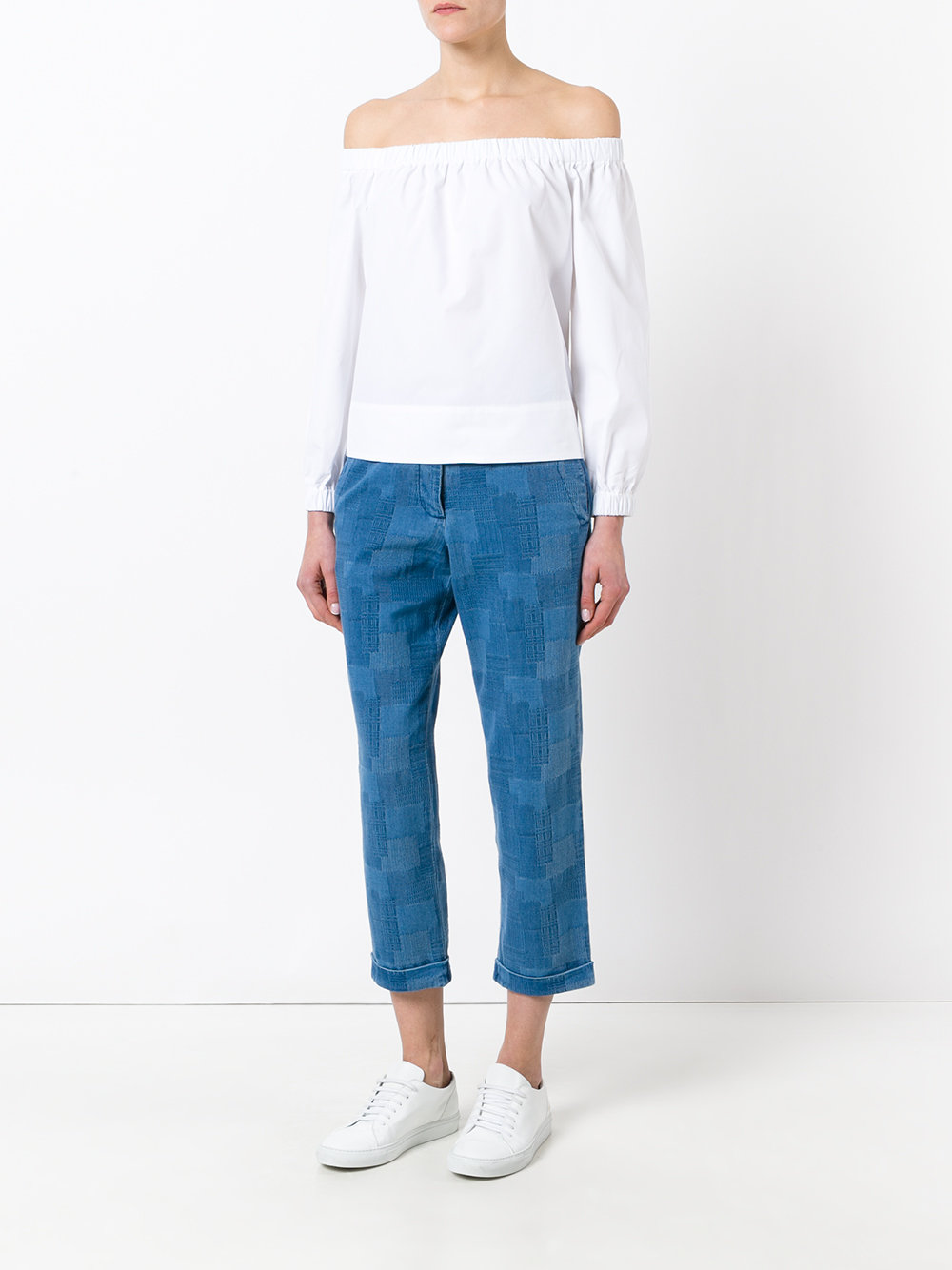 patterned jeans