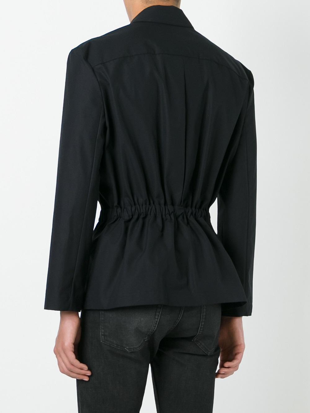 cinched waist shirt jacket