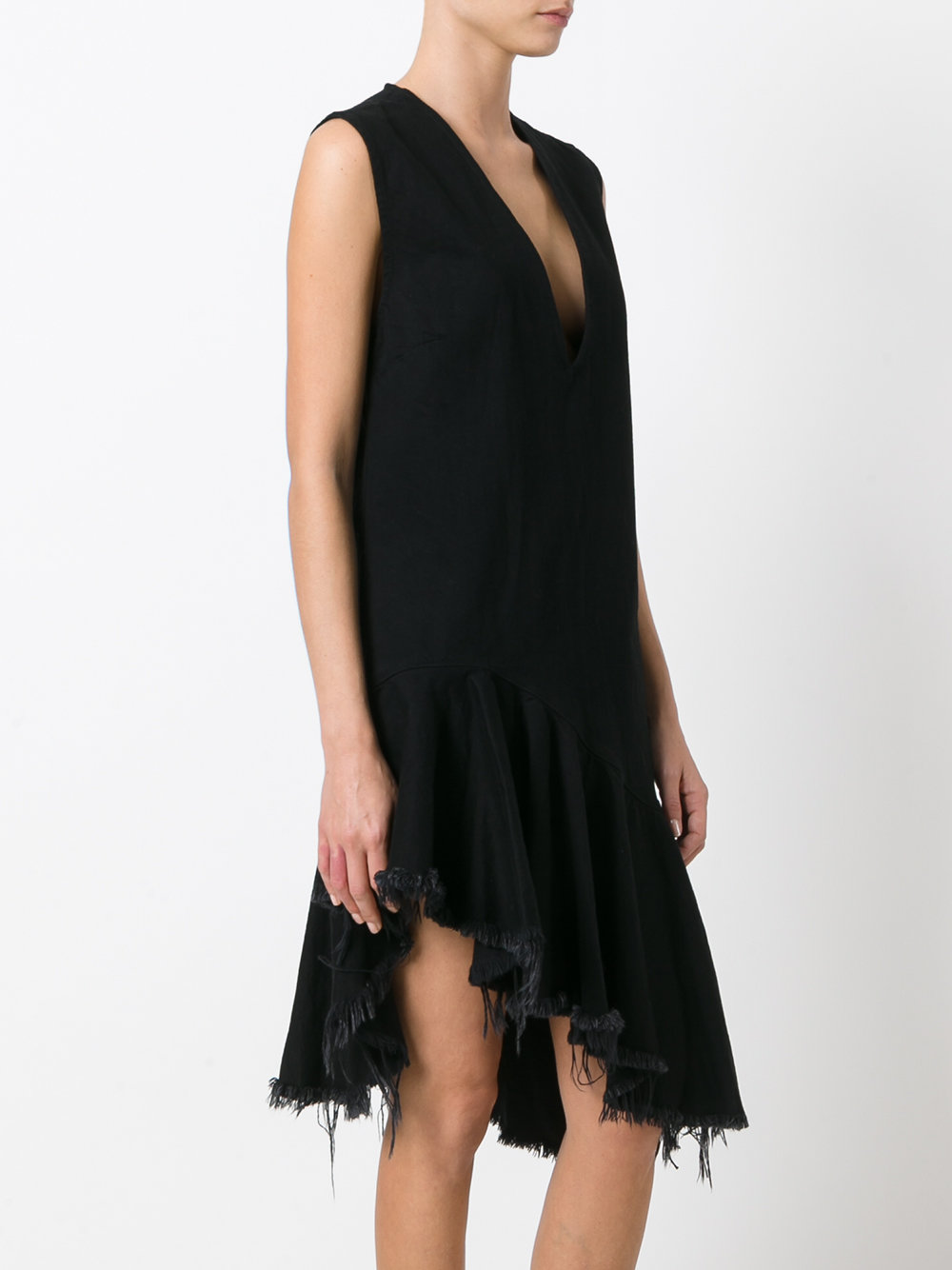 asymmetric deep-V dress