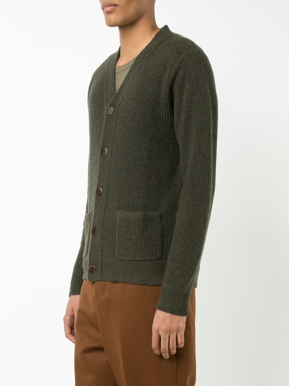 patch pockets buttoned cardigan