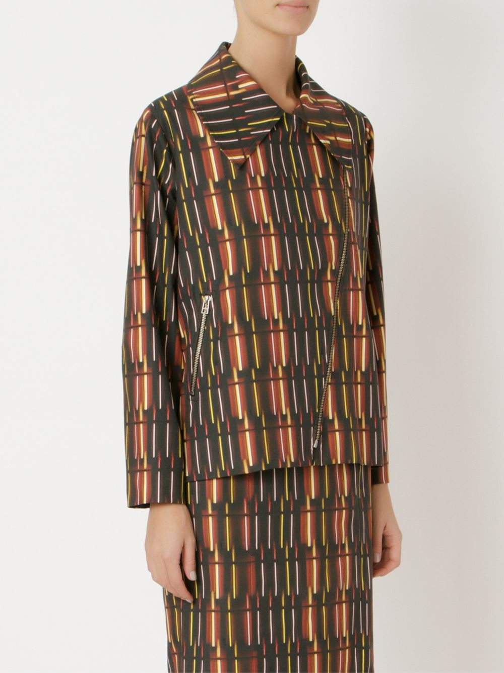 printed biker jacket