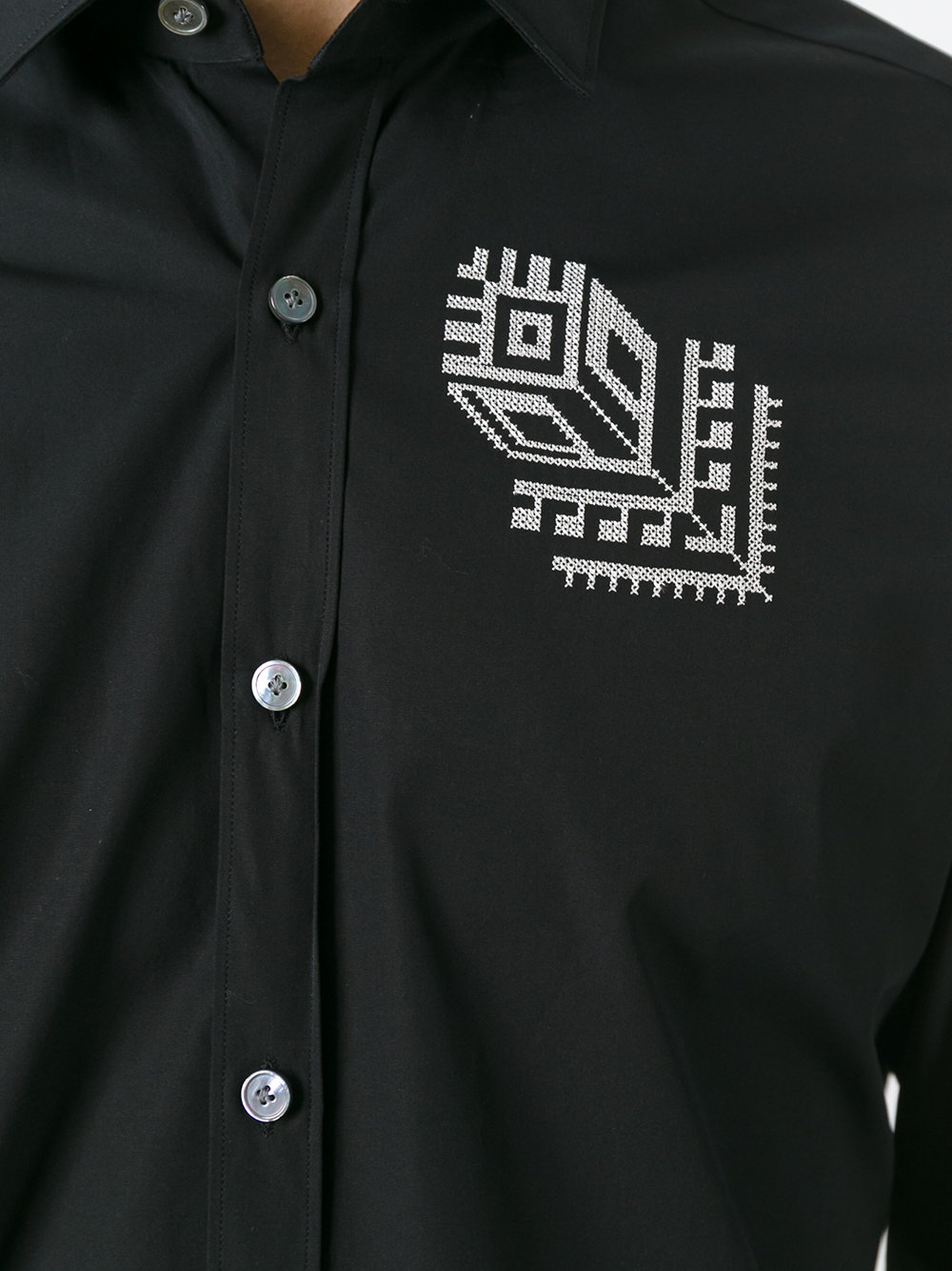 rose tattoo embroidered shirt