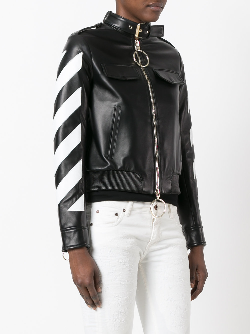 contrast zip up jacket 