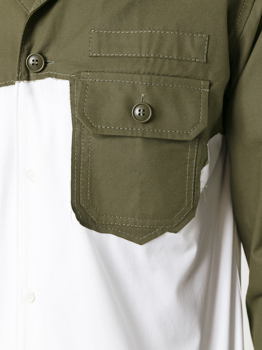 chest pocket assembled shirt