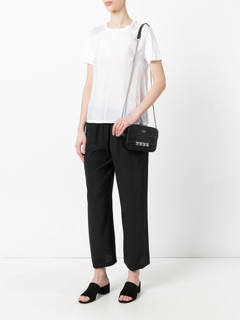 cropped straight trousers 