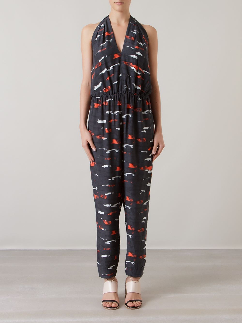 v-neck jumpsuit