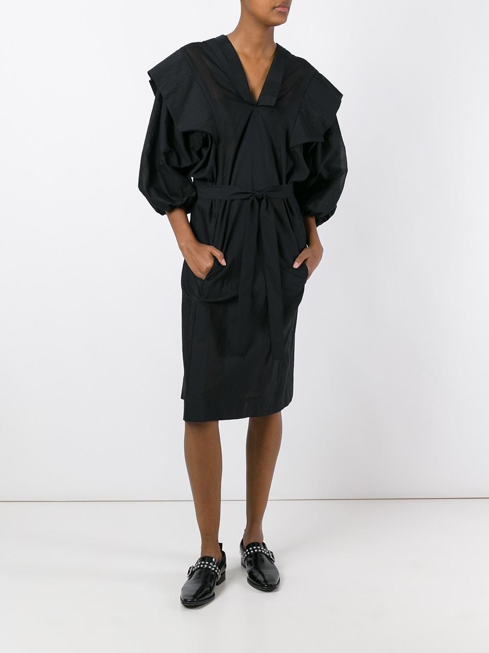 asymmetric V-neck dress