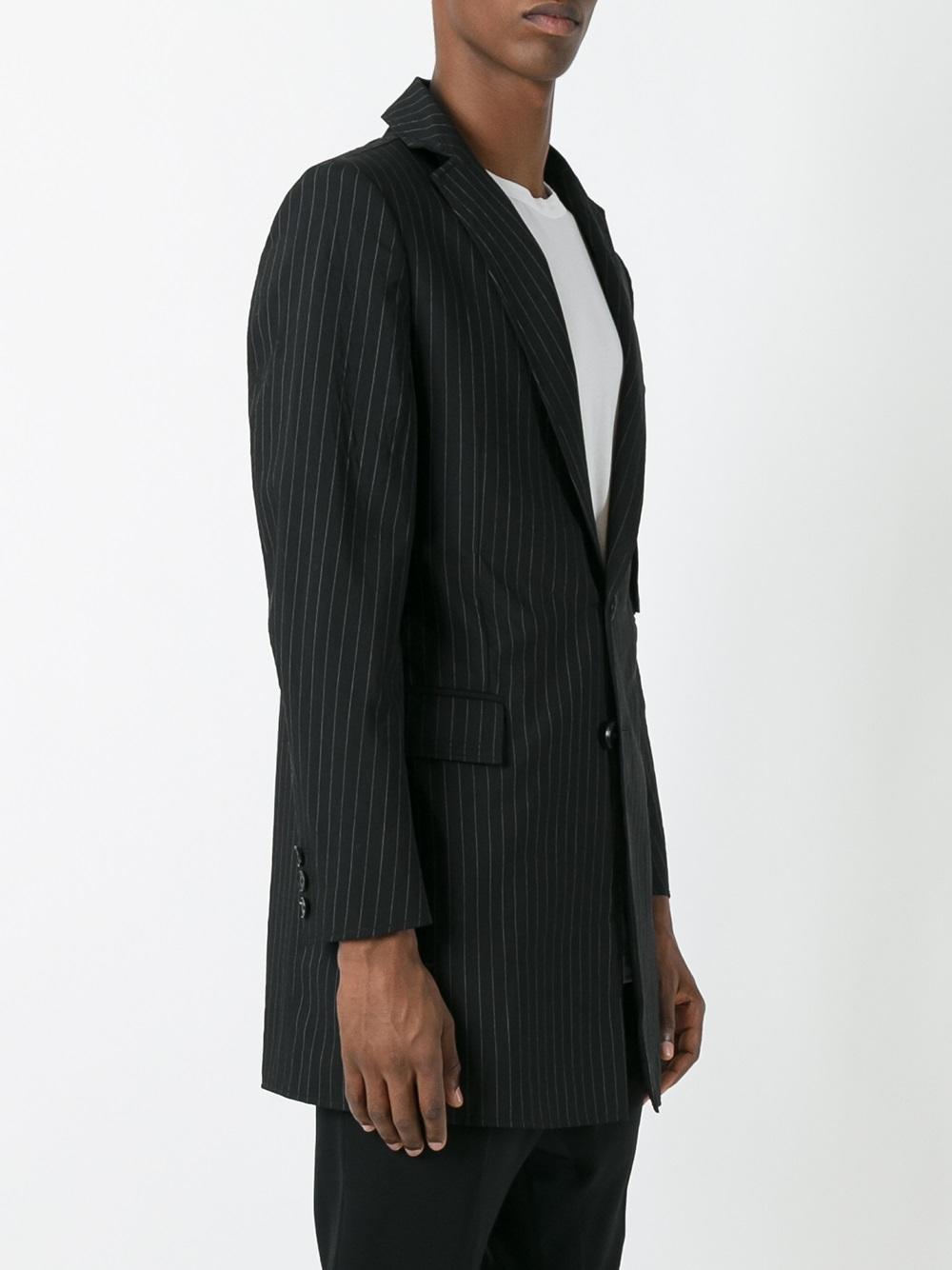 zip detail striped blazer