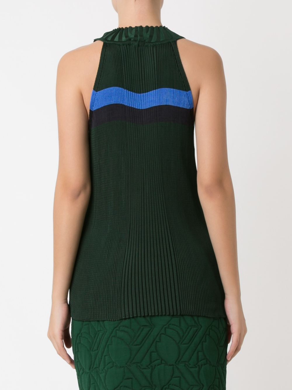 sleeveless knit blouse