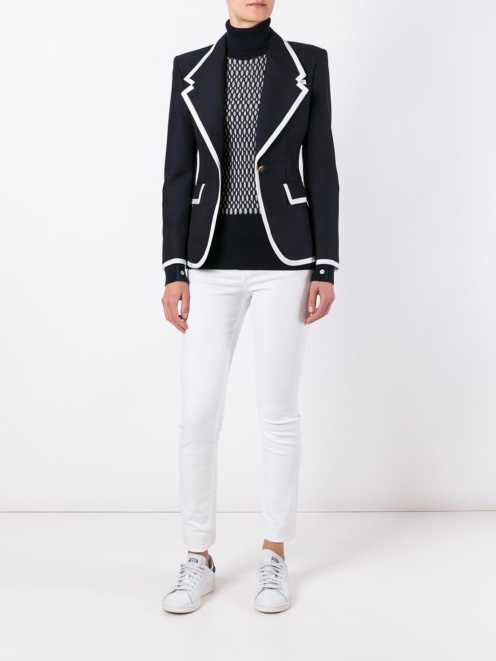 grosgrain trim blazer