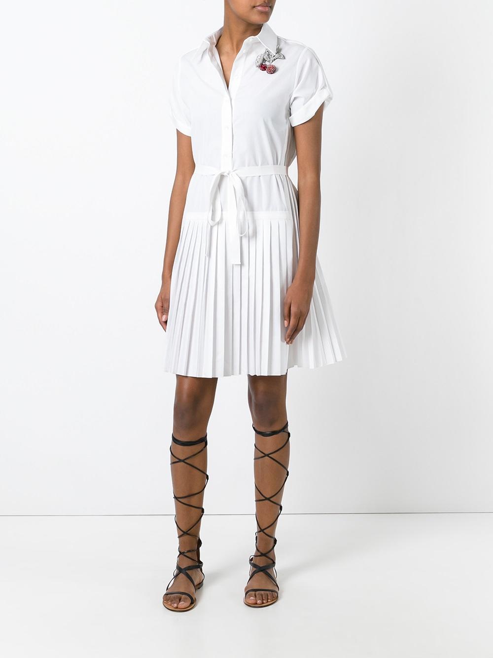 pleated shirt dress