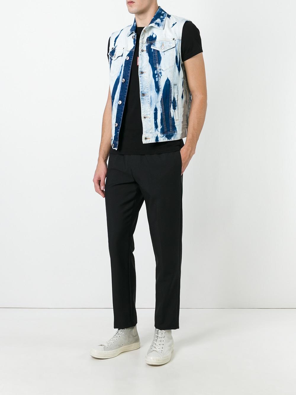 heavily bleached denim vest