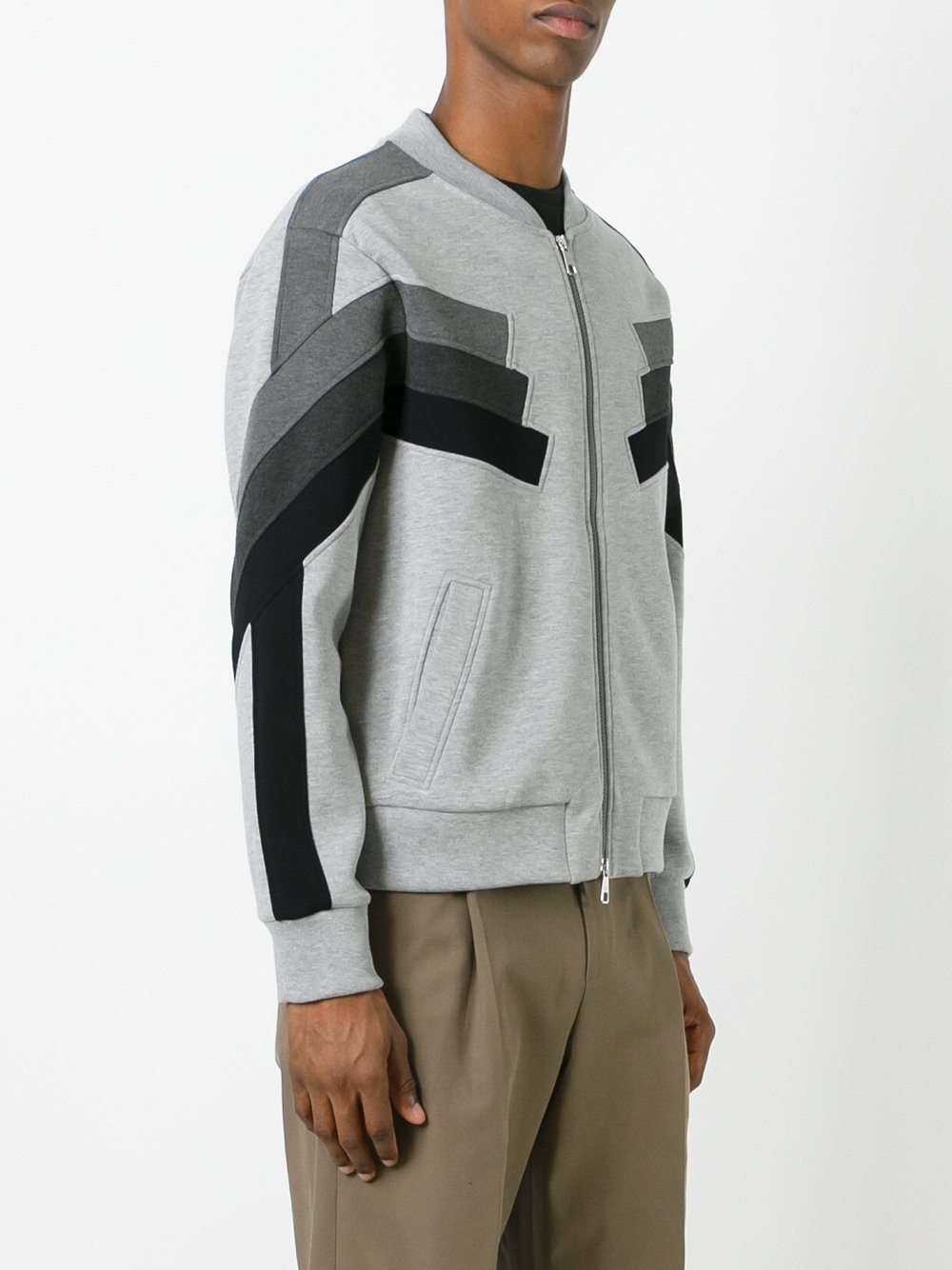 zip-up knitted sweater