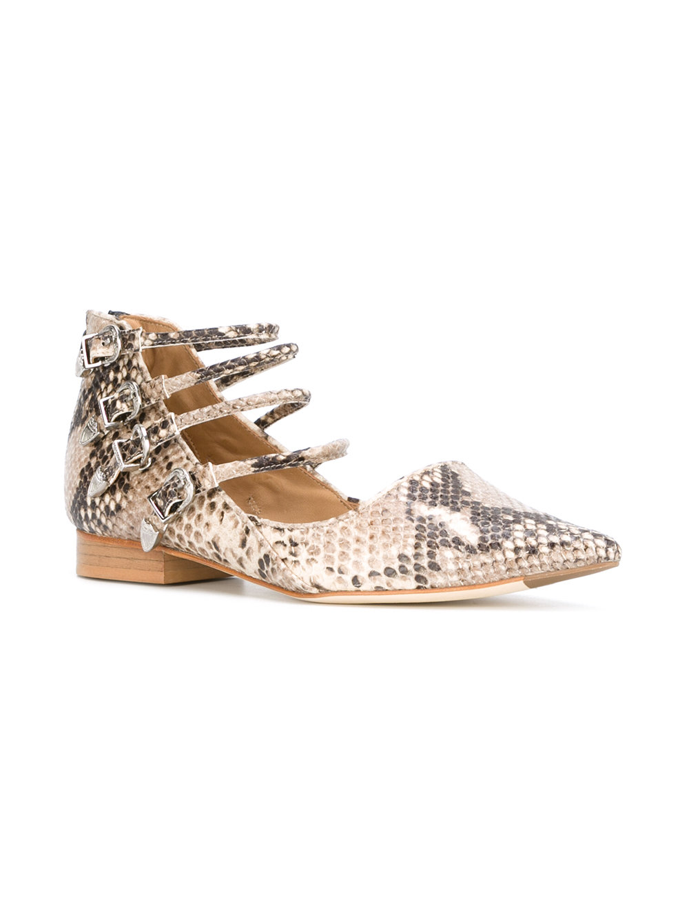 pointed buckle strap pumps