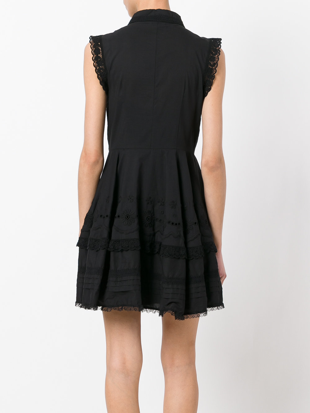 lace trim shirt dress