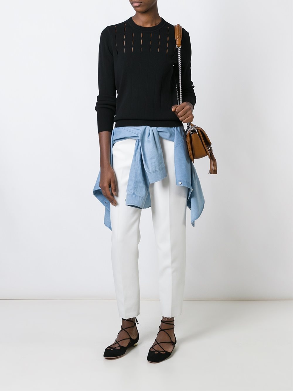 open panel knitted top