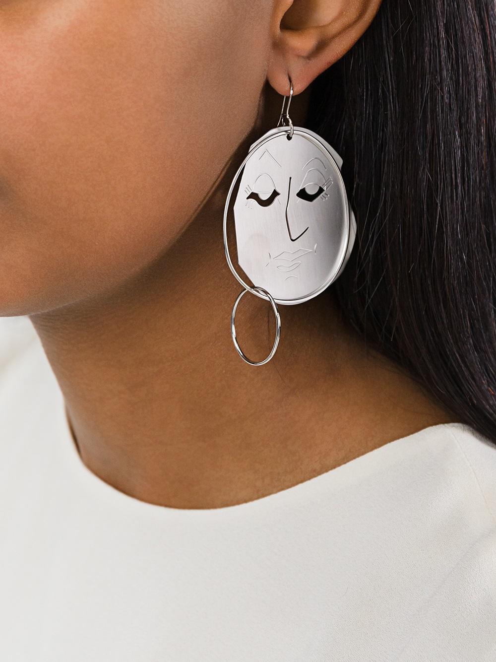 moon face earrings