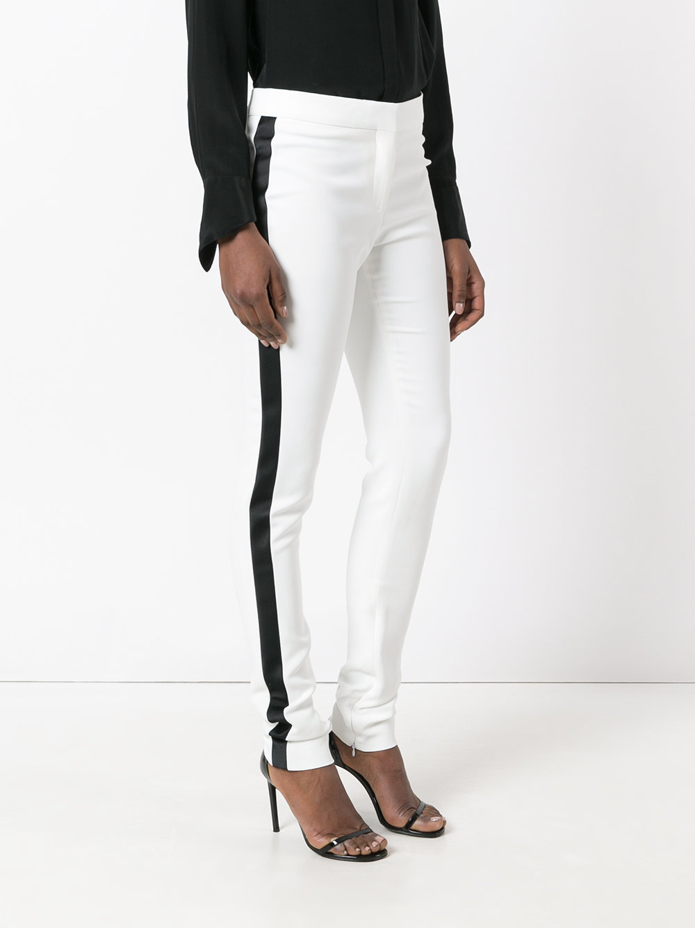 two-tone slim trousers